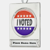 投票 シルバープレートバナーオーナメント (左)