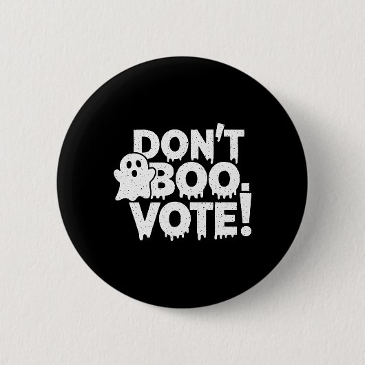 投票「ノーBoo投票」投票おかしなハロウィーンの衣装 缶バッジ (正面)