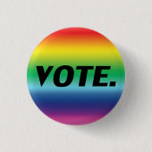 "投票"ブラックレター、プライドlgbtレインボー 缶バッジ (正面)