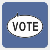 投票 - ブルー スクエアシール (正面)