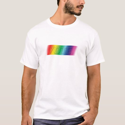 投票 – プライドレインボーカラーtシャツ tシャツ (正面)