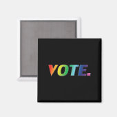 "投票"プライド, lgbtq, lgbtレインボーカラー黒 マグネット (正面/裏面)