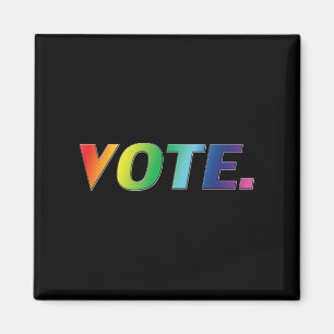 "投票"プライド, lgbtq, lgbtレインボーカラー黒 マグネット