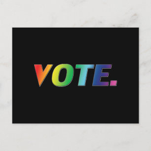 "投票"プライドlgbtq, lgbtレインボーカラー，ブラック ポストカード