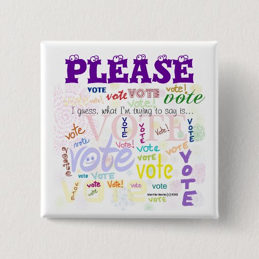 投票!ボタン(カスタマイズ) 缶バッジ (正面)