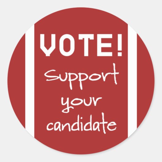 投票!候補者のサポート ラウンドシール (正面)