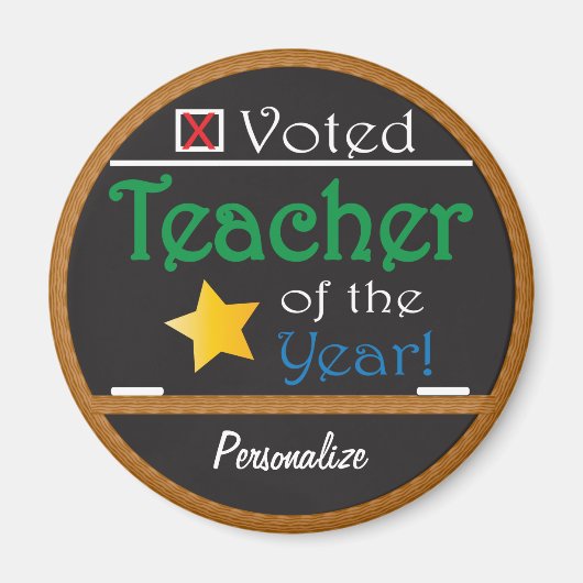 投票、先生の年 マグネット (正面)