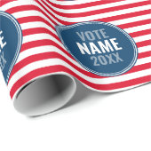 投票 – 名前キャンペーンの追加名門私立校風のストライプ数 ラッピングペーパー (ロールコーナー)