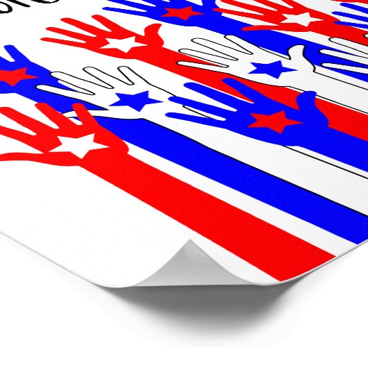 投票!君の声は数える!愛国的な手の星 ポスター (角)