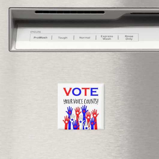 投票！君の声は数える！愛国的な手の星 マグネット (インサイチュ (食洗機))
