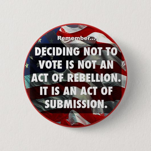 投票-堤出しないで下さい 缶バッジ (正面)