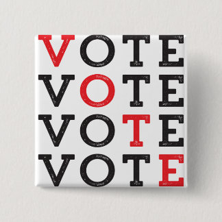 投票-正方形ボタン 缶バッジ