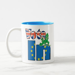 投票(残して下さい) - EU -イギリスの国民投票 ツートーンマグカップ