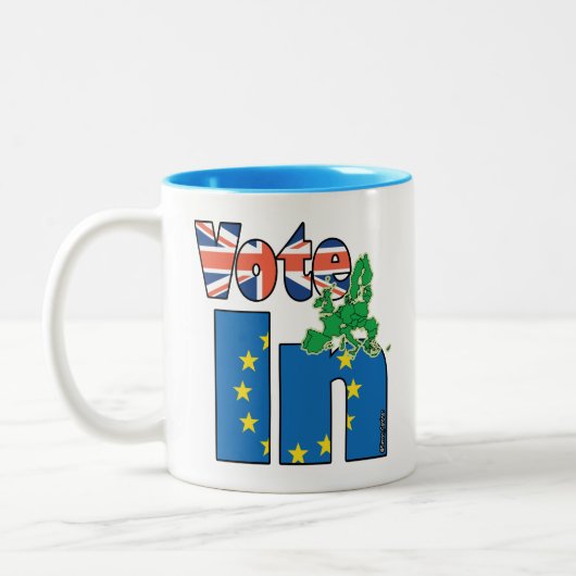 投票(残して下さい) - EU -イギリスの国民投票 ツートーンマグカップ (左)