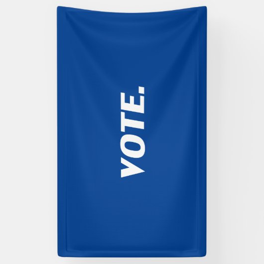 "投票"白い文字、青い背景 横断幕 (縦)