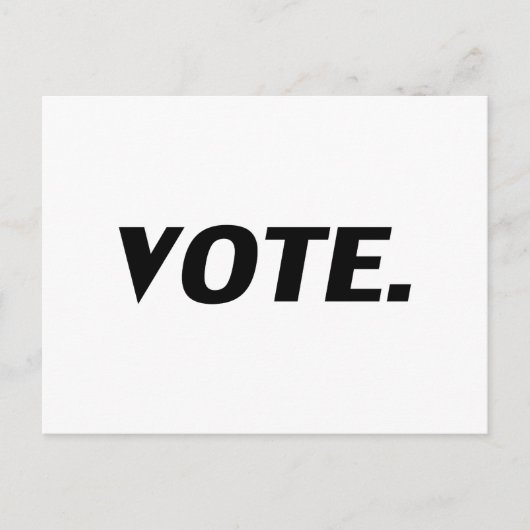 "投票"白黒 ポストカード (正面)