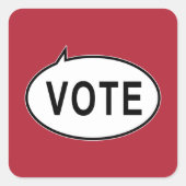 投票 – 赤 スクエアシール (正面)
