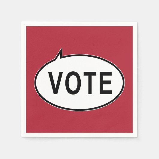 投票 – 赤 スタンダードカクテルナプキン (正面)