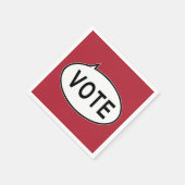 投票 – 赤 スタンダードカクテルナプキン (角)
