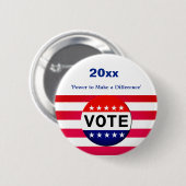 投票 – 選挙運動 – 電力 缶バッジ (正面&裏面)