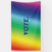 "投票"青い文字、プライドlgbtレインボー 横断幕 (縦)