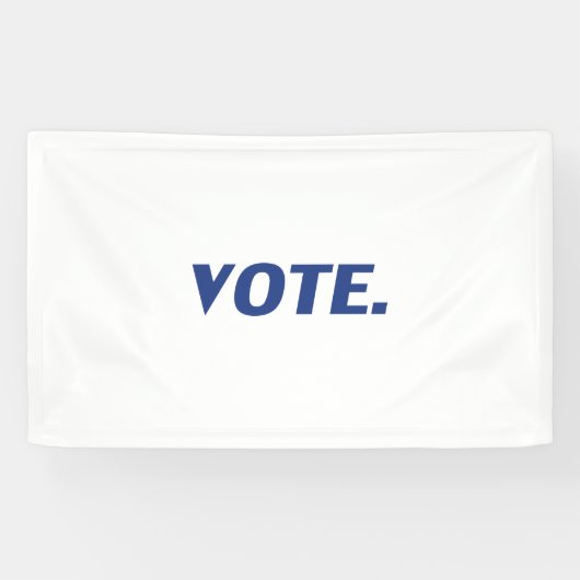 "投票"青い文字、白い背景 横断幕 (横)
