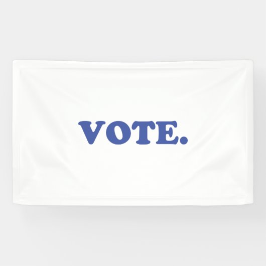 "投票"青い文字、白い背景 横断幕 (横)