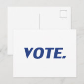 "投票"青い白 ポストカード (正面/裏面)