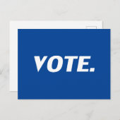 "投票"青い白 ポストカード (正面/裏面)