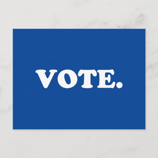 "投票"青い白 ポストカード (正面)