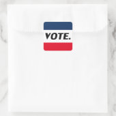 "投票"黒い文字、赤い青い背景 スクエアシール (バッグ)