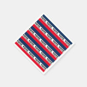 "投票"黒い文字、赤い青の白いパーティー紙 スタンダードカクテルナプキン (角)