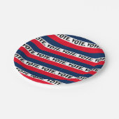 "投票"黒文字、赤い青の白いパーティー ペーパープレート (アングル)