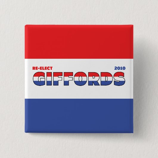 投票Giffords 2010の選挙赤い白くおよび青 缶バッジ (正面)