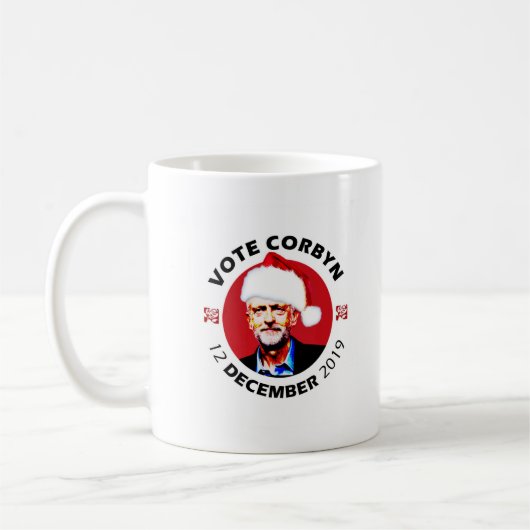 投票Jeremy Corbyn 2019クリスマスマグ コーヒーマグカップ (左)