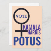 投票Kamala Harris大統領女性記号選挙 招待状 (正面/裏面)