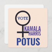 投票Kamala Harris大統領女性記号 招待状 (正面/裏面)