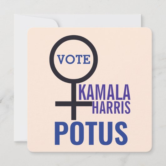 投票Kamala Harris大統領女性記号 招待状 (正面)
