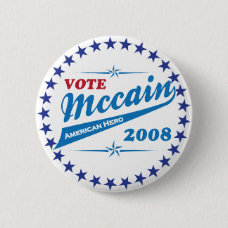 投票McCAINアメリカの英雄の選挙2008年 缶バッジ