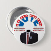 投票Presiedntのためのだれも 缶バッジ (正面&裏面)