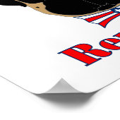 投票rePUGlican おもしろい Pug in赤白青帽子 ポスター (角)