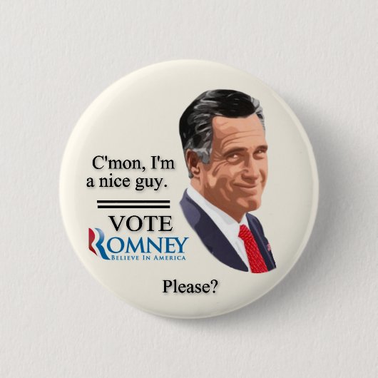 投票Romneyか。 缶バッジ (正面)