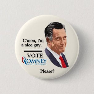 投票Romneyか。 缶バッジ