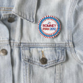 投票Romneyライアン2012は及びストライプなボタン主演します 缶バッジ (インサイチュ)