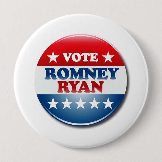 投票ROMNEY RYAN VP ROUND.png 缶バッジ (正面)