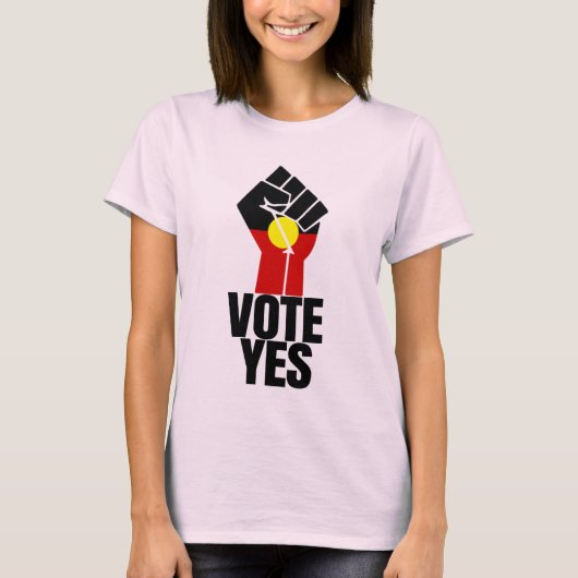 投票Yesを音声に – 投票Yesオーストラリア Tシャツ (正面)