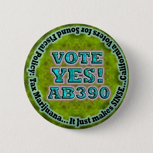 投票YES AB390ボタン 缶バッジ (正面)