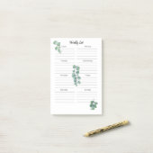 投稿ノート4"x6"グリーンリー葉ズウィークリスト ポストイット (デスク上)