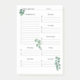 投稿ノート4"x6"週次食事計画/ショップ葉ズ ポストイット