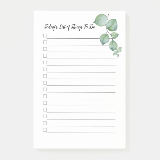 投稿メモ4"x6"緑のつる植物一覧 ポストイット (正面)